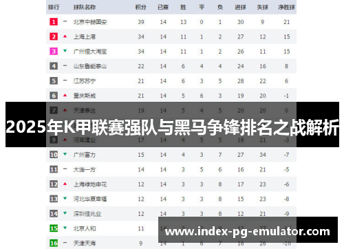 2025年K甲联赛强队与黑马争锋排名之战解析